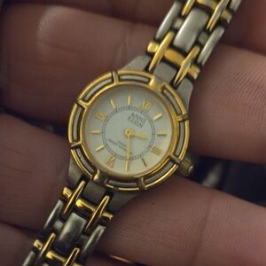 Anne Klein Two-Tone Gold and Silver Watch